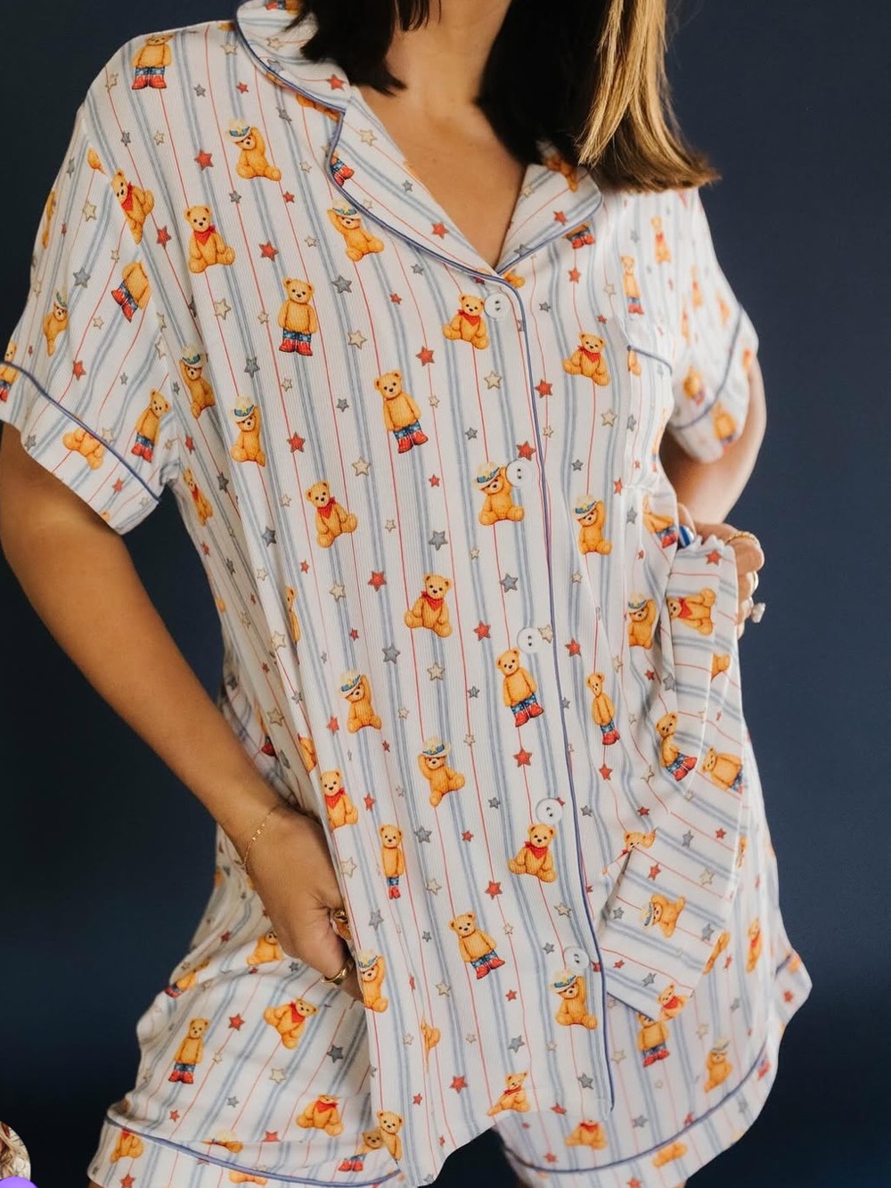 Staykation Adult Short PJ Set In Teddy With Pockets - NWT Size 3XL